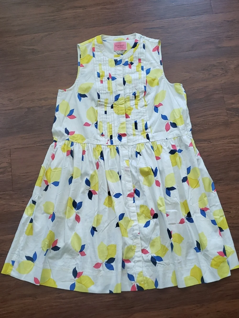 Kate Spade White Yellow Lemon Sun Dress Size M Boho Preppy Y2K Summer Vacation